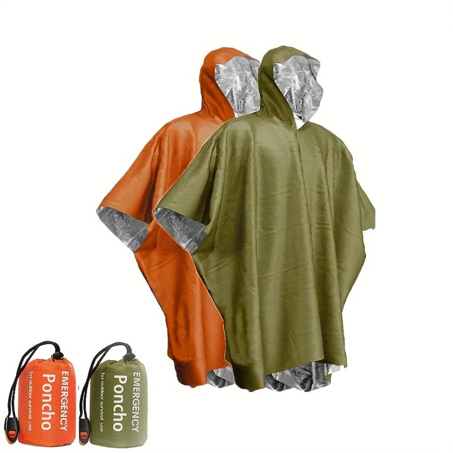 Raincoat 1 Green Raincoat  1 Green Drawstring Bag  Whistle