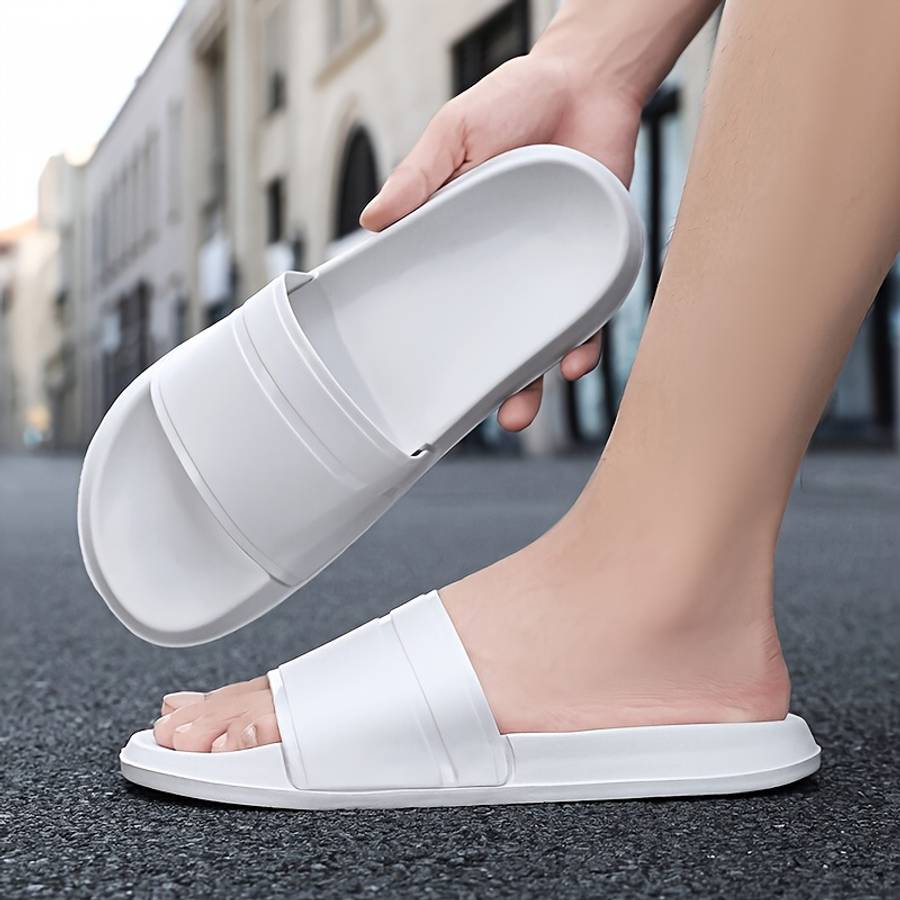 Men Slippers Summer Style White Size Uk 8.5 To 9