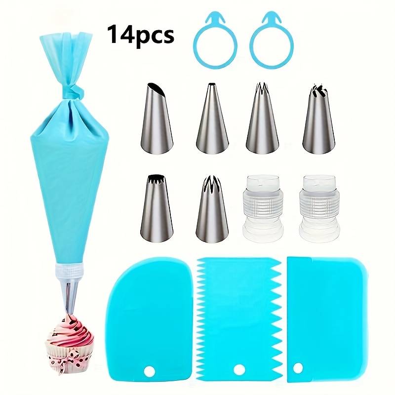 Professional Cake Decorating Head Color 14 Piece Set  Pink Bag