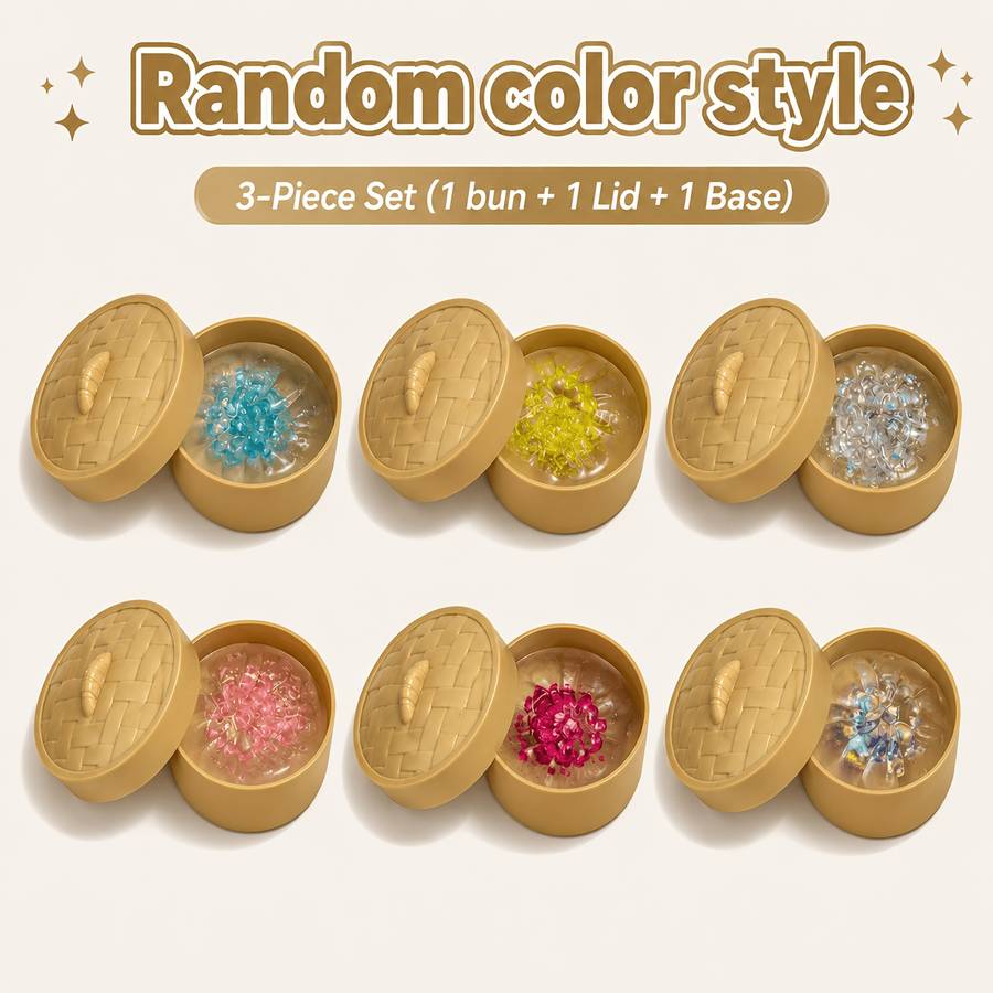 Squeezable Toys Color 3Pc Crystal Steamed Bun Lid Steamer Items 6 Colors Random Shipment