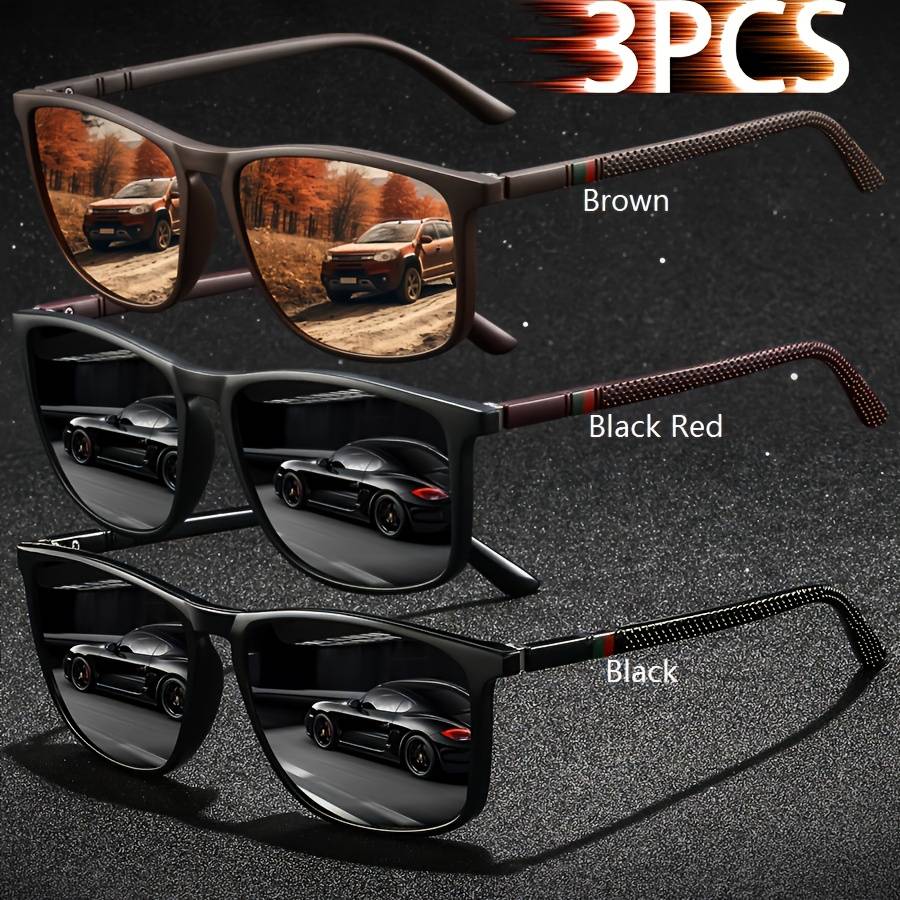 Mens Glasses Color Brown  Add  Matte Black Frame Red Leg Gray  Add  Glossy Black