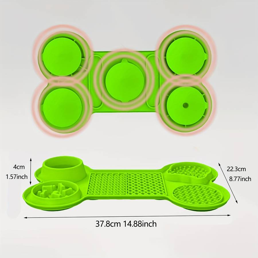 Pet Supplies Color Green   6 Grid Bone Dog Licking Mat
