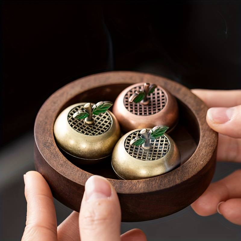 Incense Burner Color  Red Apple   Small Incense Burner  Bronze Color