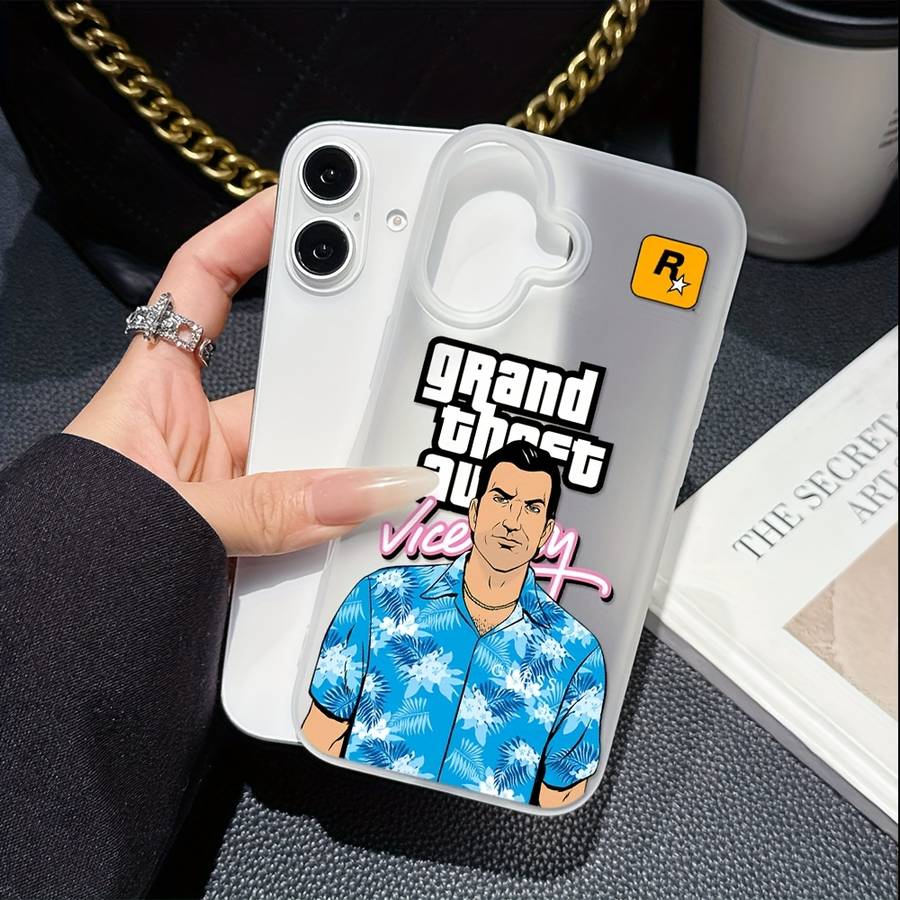 1Pc Mixed Color  For iPhone 14 Pro Theft Auto Game Phone Case