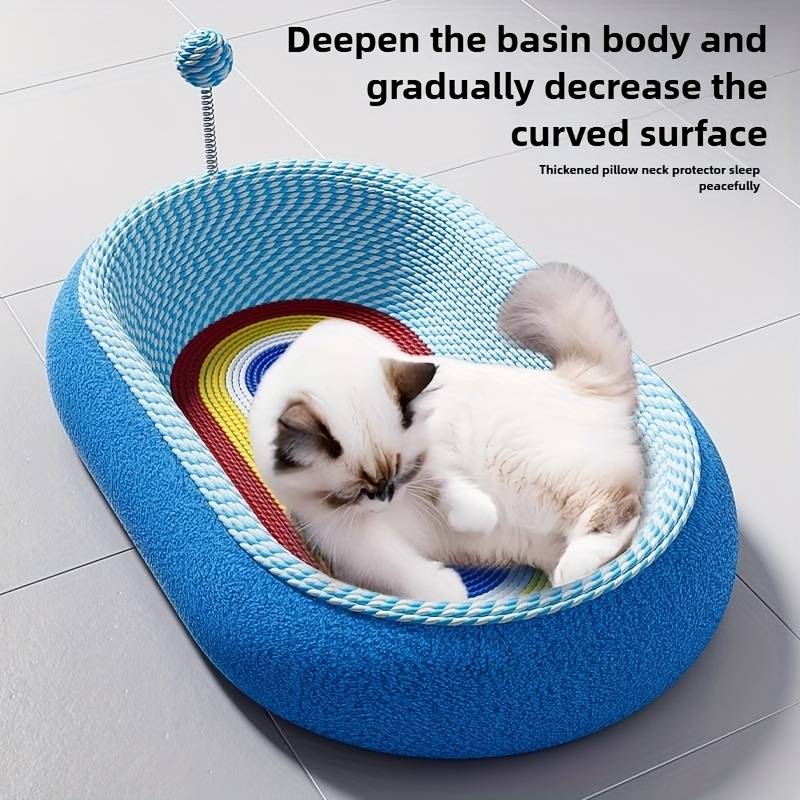 Pet Supplies Color Starry Sky Oval Deep Basin  Add  Cat Teaser Wand