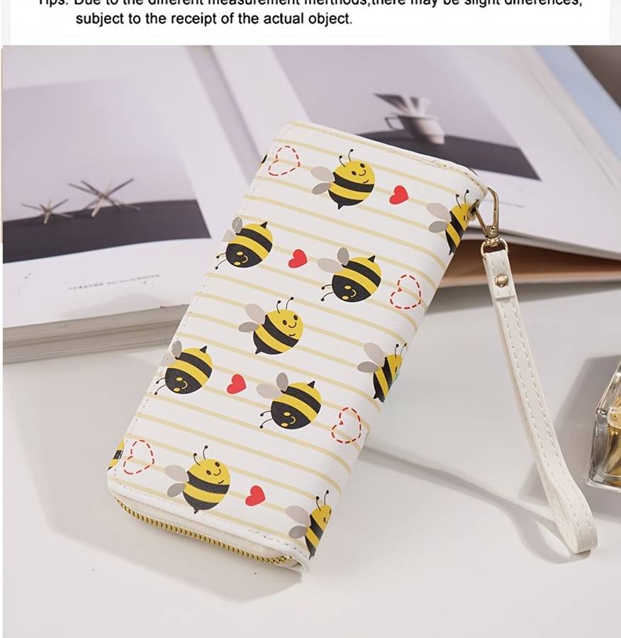 Chic Bee Print Long Wallet