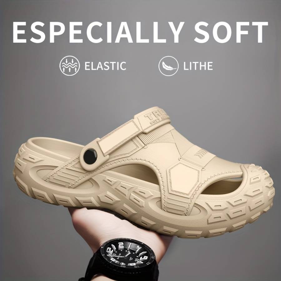 Men Slippers Summer Style Khaki Size Uk 5.5 To 6