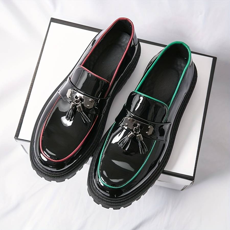 Mens Leather Shoes Color Blackred Sizeuk 8