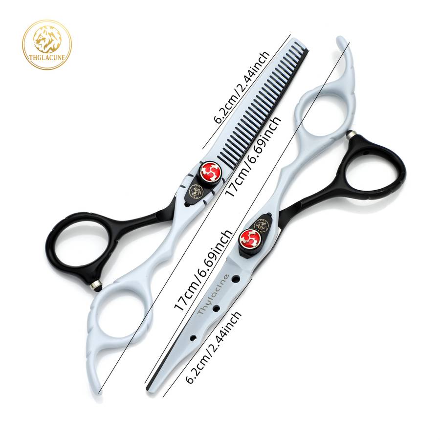 Hairdressing Scissors Style Genuine Thglacineh Black And Blue Dual Tone Straight Scissors