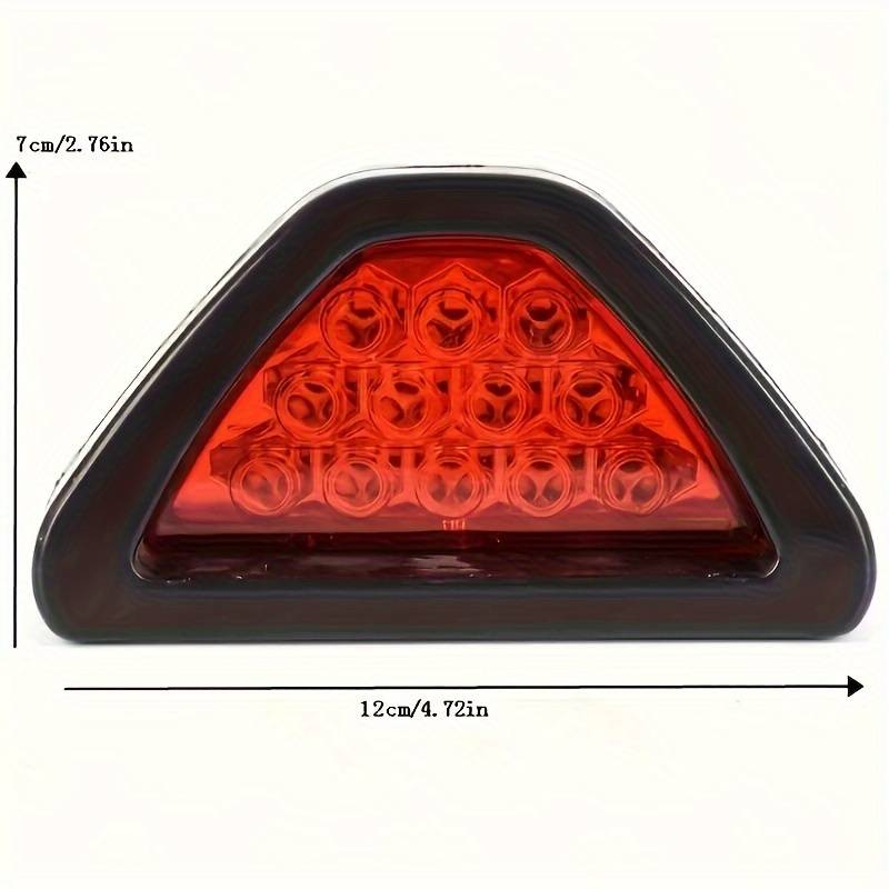 1pc F1-Style Triangular LED Rear Fog Light Universal Fit Brake Warning Tail Lamp for