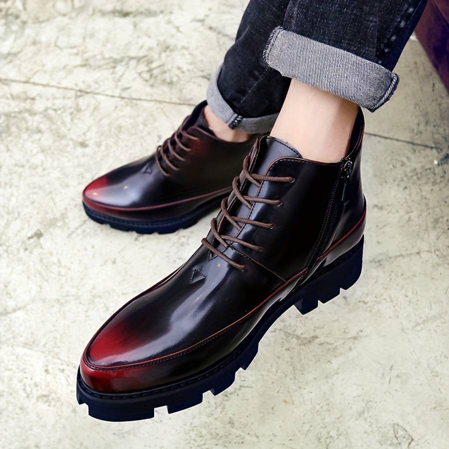 Mens Leather Shoes Color Red Sizeuk 4.5