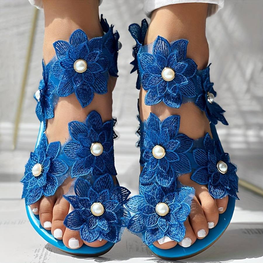 Ladies Summer Flip Flops Royal Blue Uk 5
