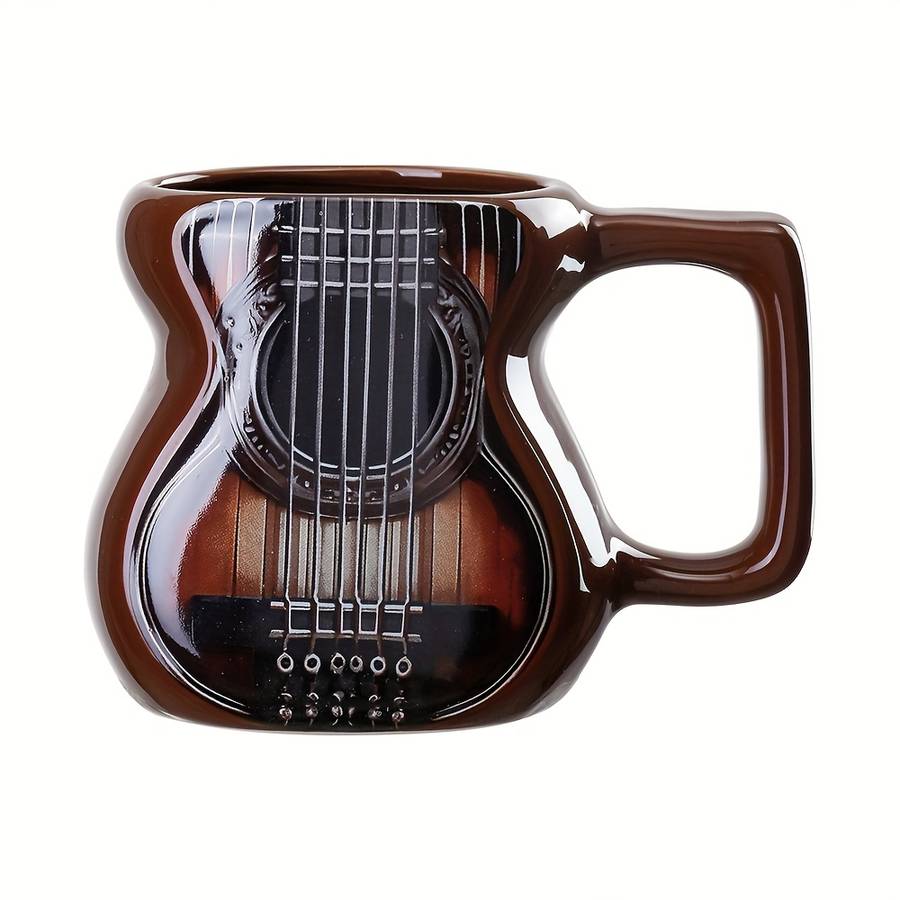 Water Cup Style Ceramic Cup   Coffee Guitar  With Lid