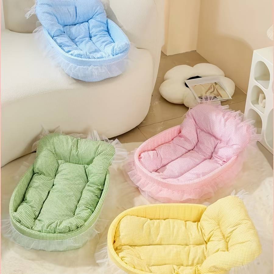 Pet supplies color Cute Green Model Three    piece set   nest  Add  mat  Add  lace  60x 40x 13 cm