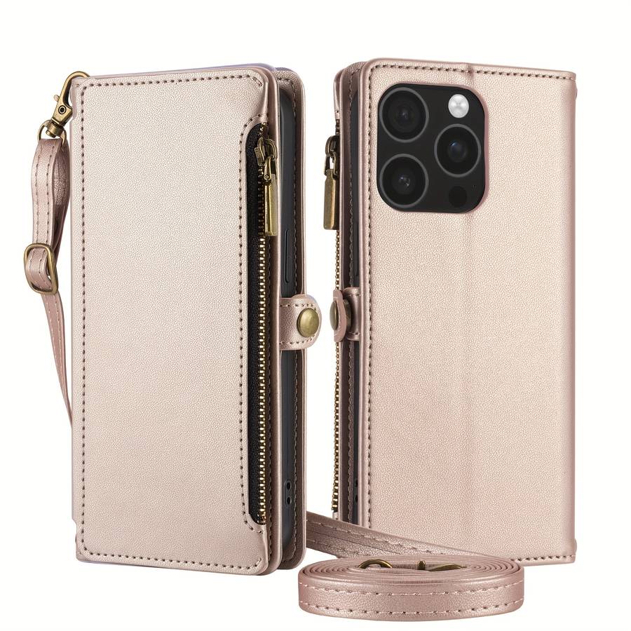 1Pc Light Purple For iPhone 13 Mini Wallet Style Multi Card Slot Phone Case