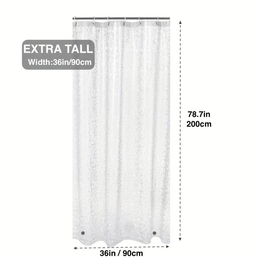 Waterproof Shower Curtain Size 60''Wx79'''H152X200Cm Style Transparent Pebbles