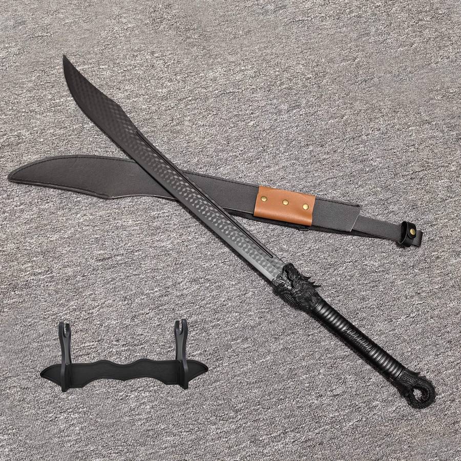 Toy Weapons Color Black Plastic Faucet Long Knife  Add  Display Stand  Add  Pu Leather Case