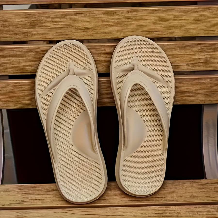Ladies Summer Flip Flops Khaki Uk 8.5-9