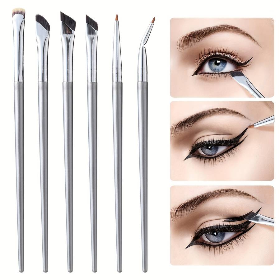 Makeup Brush Set Color New 6Piece Eye Brushessilvery
