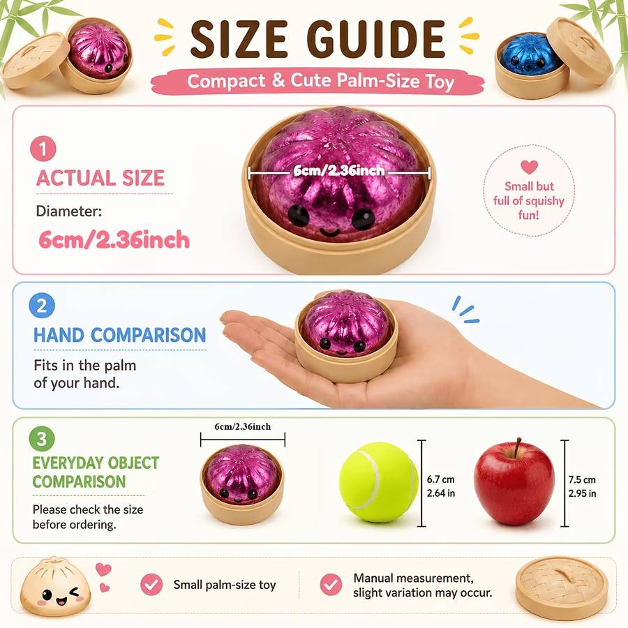 Squeezable Toys Color Random Colors Styles Style 6Pcs Set2 Buns 2 Lids 2 Bases