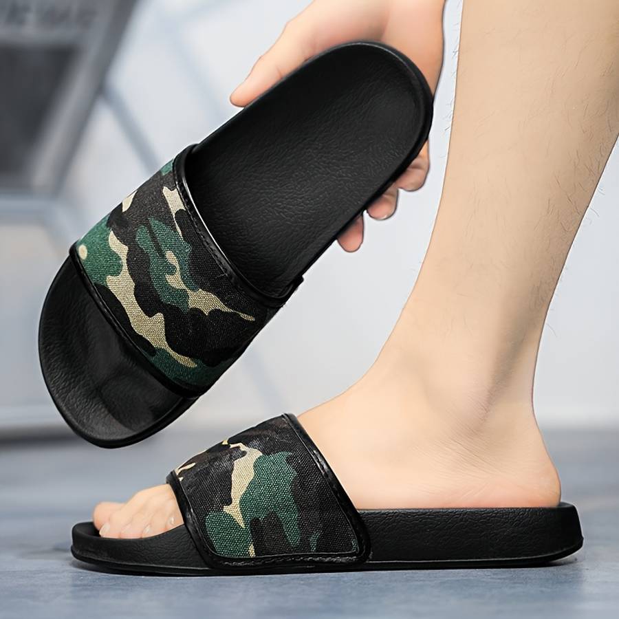 Men Slippers Summer Style Army Green Size Uk 8.5