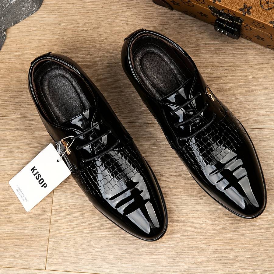 Mens Leather Shoes Color Black Sizeuk 8.5