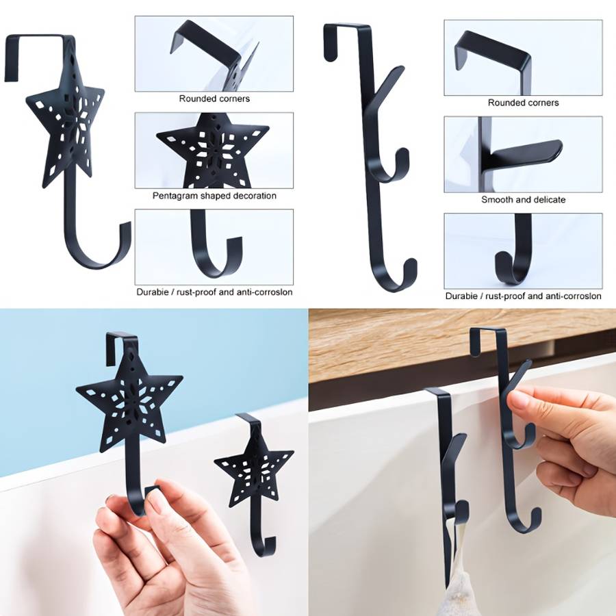 Classic The Decorative Hooks Behind The Door Are Convenient Items Simple hook 4 pieces