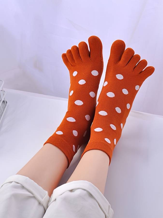 Women S Socks Color Round Dot Mixed Color 5 Pairs Pack Size Onesize