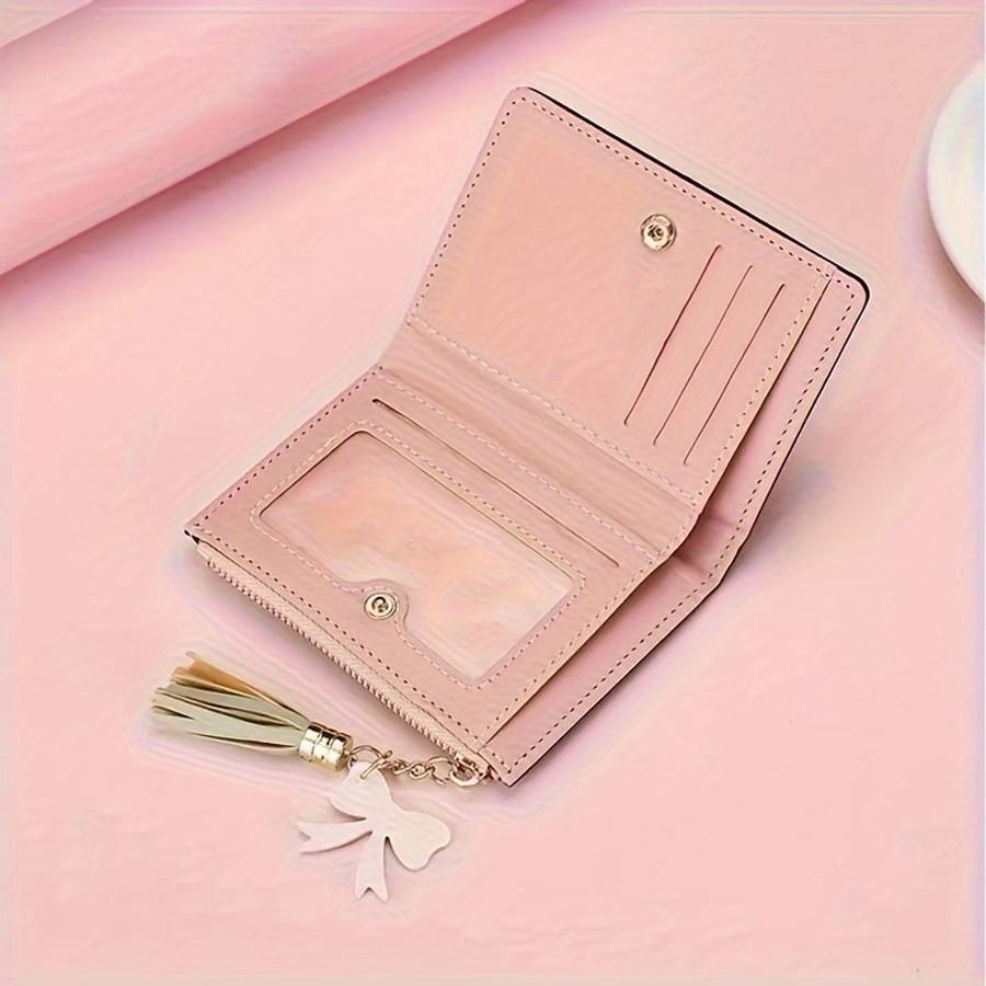 Colorful Patterned Mini Wallet Stylish Coin Purse Multi-Card Slot Wallet With Keychain And Ch