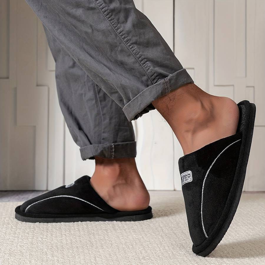 Cotton Slippers Color Black Sizeuk 6.5-7