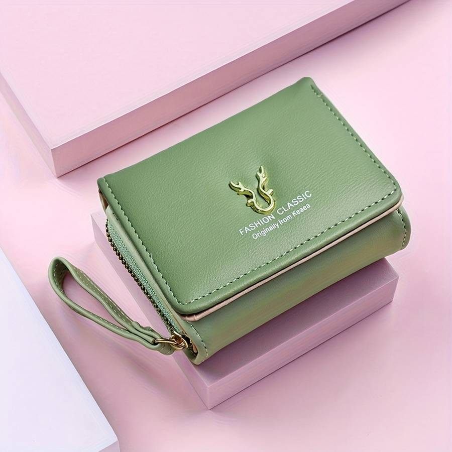 1pc Compact Women'S Wallet with a Short Zipper Featuring Three Folds And Ample Space Designed wit