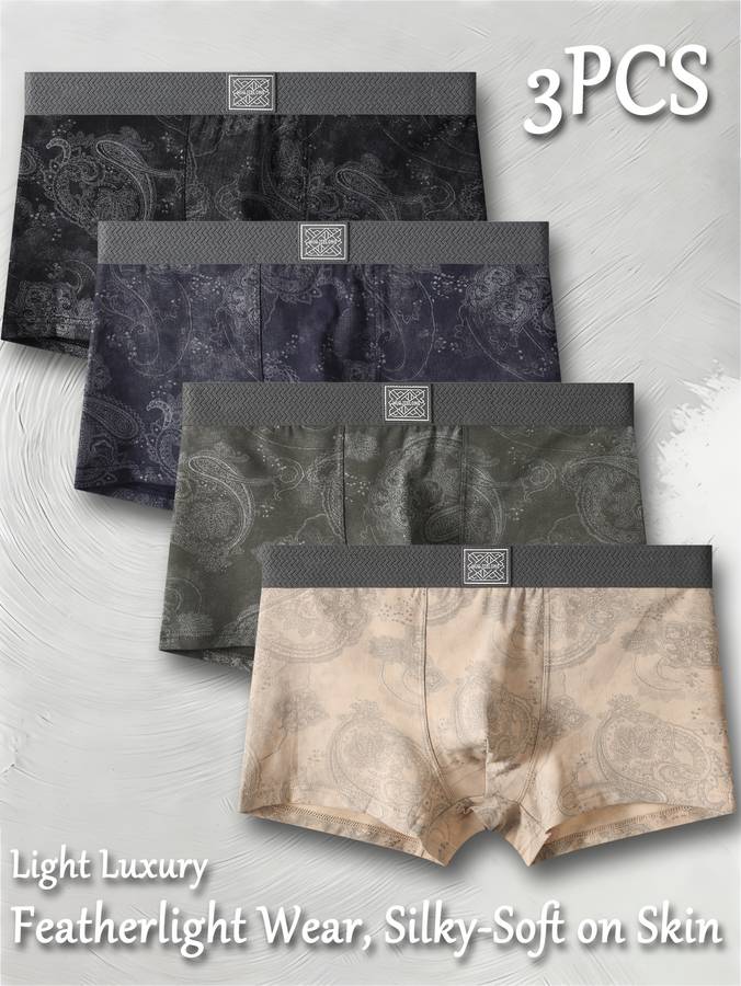Mens Underwear Color 3Pcs Random Color Sizel