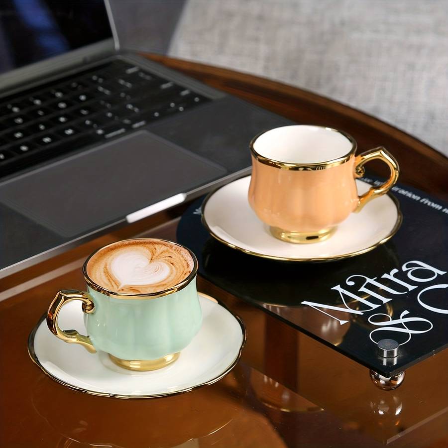 Water Cup Quantity 6 Cups And Saucers Lotus Cups 6 Colors