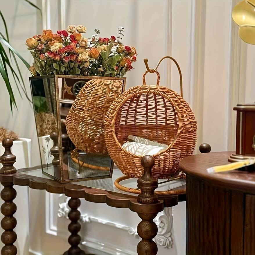 Pet supplies color Rattan Hanging Basket