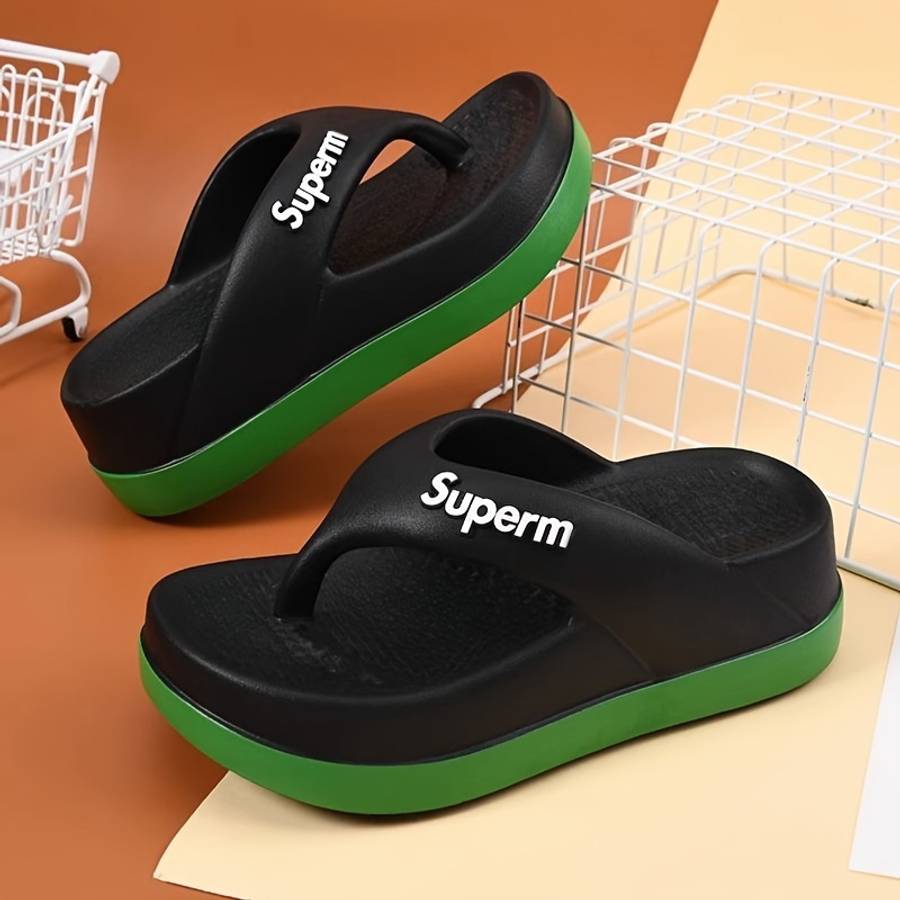 Ladies Summer Flip Flops Black Uk 3.5-4
