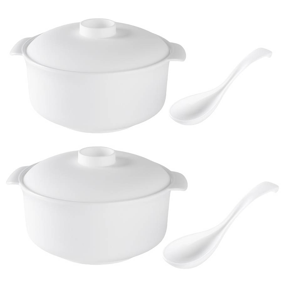 Bowl Items Light Blue 4Piece Set 2Pcs Bowl  2Pcs Spoon