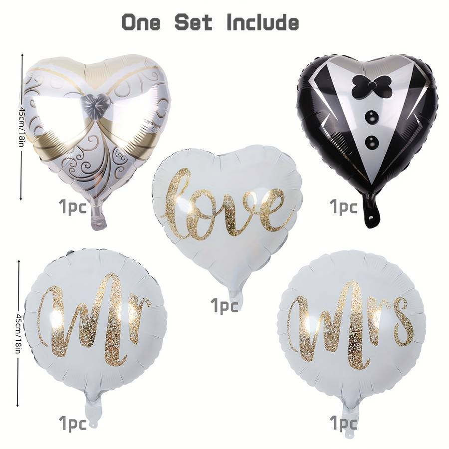 Wedding Supplies Color 5Pcs Mr Mrs Set