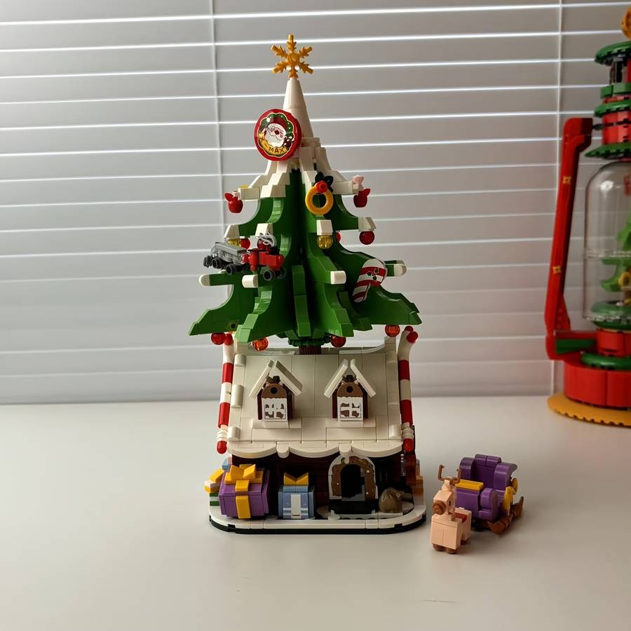 Building Toy Architectural Model Toy Set Color Christmas Tree House   Gift Box