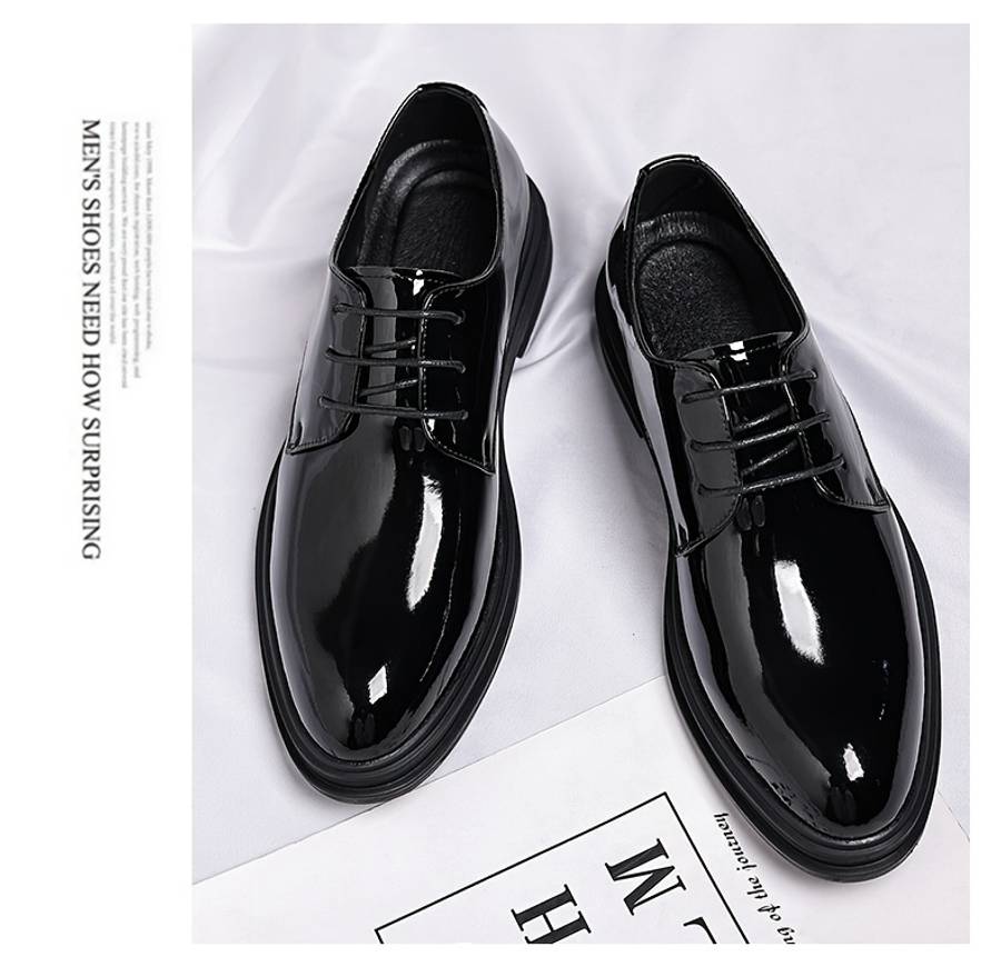 Mens Leather Shoes Color Black Sizeuk 5