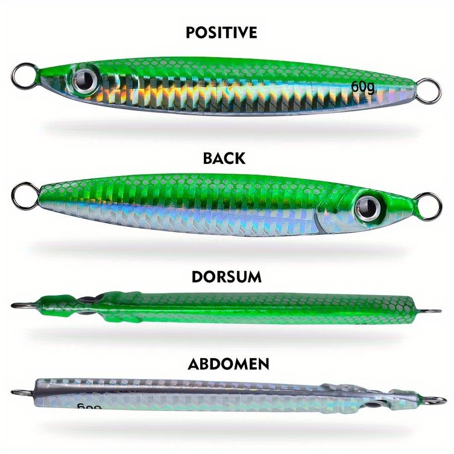 1pc 20g Proberos Saltwater Fishing Jigs Set with Assist Hooks Vertical Speed Jigging Lures for Bas