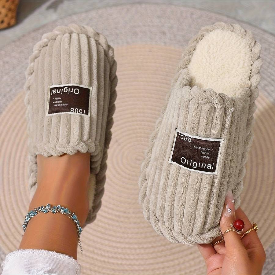 Cotton Slippers Color Khaki Sizeuk 2.5-3