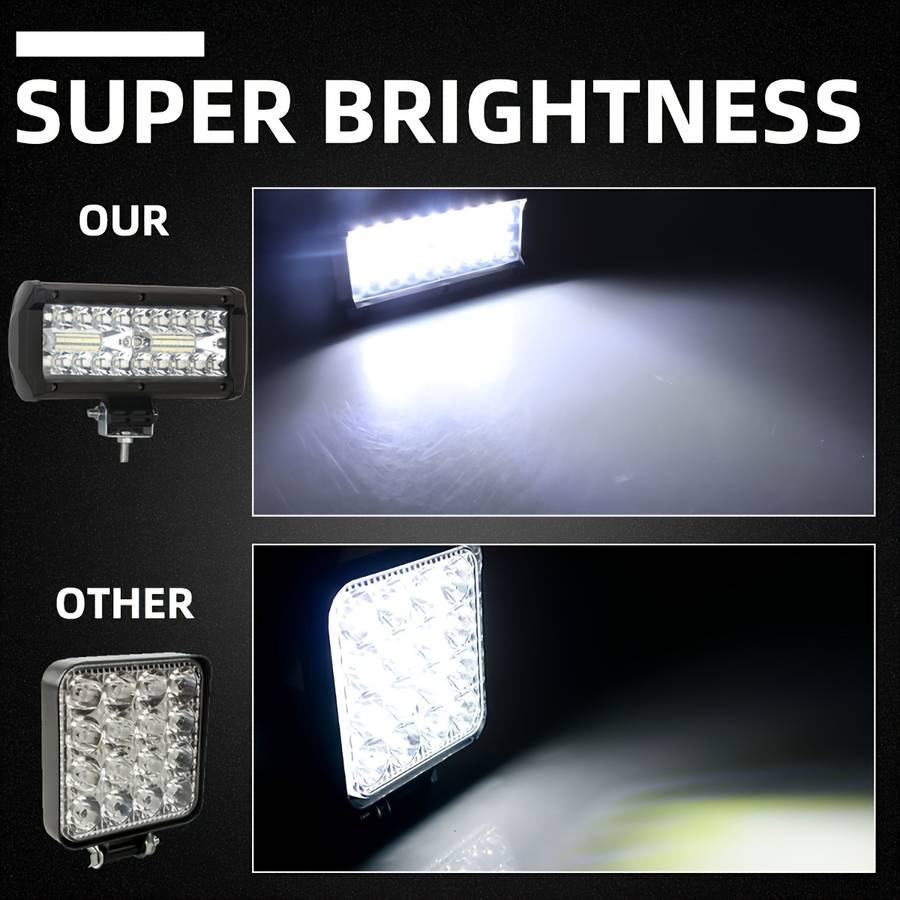 2pcs 7-Inch LED Light Bars 24000LM 40-SMD Universal Driving Fog & Daytime Running L
