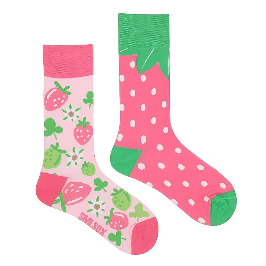 Women S Socks Color A Pair Of Strawberries Size Onesize
