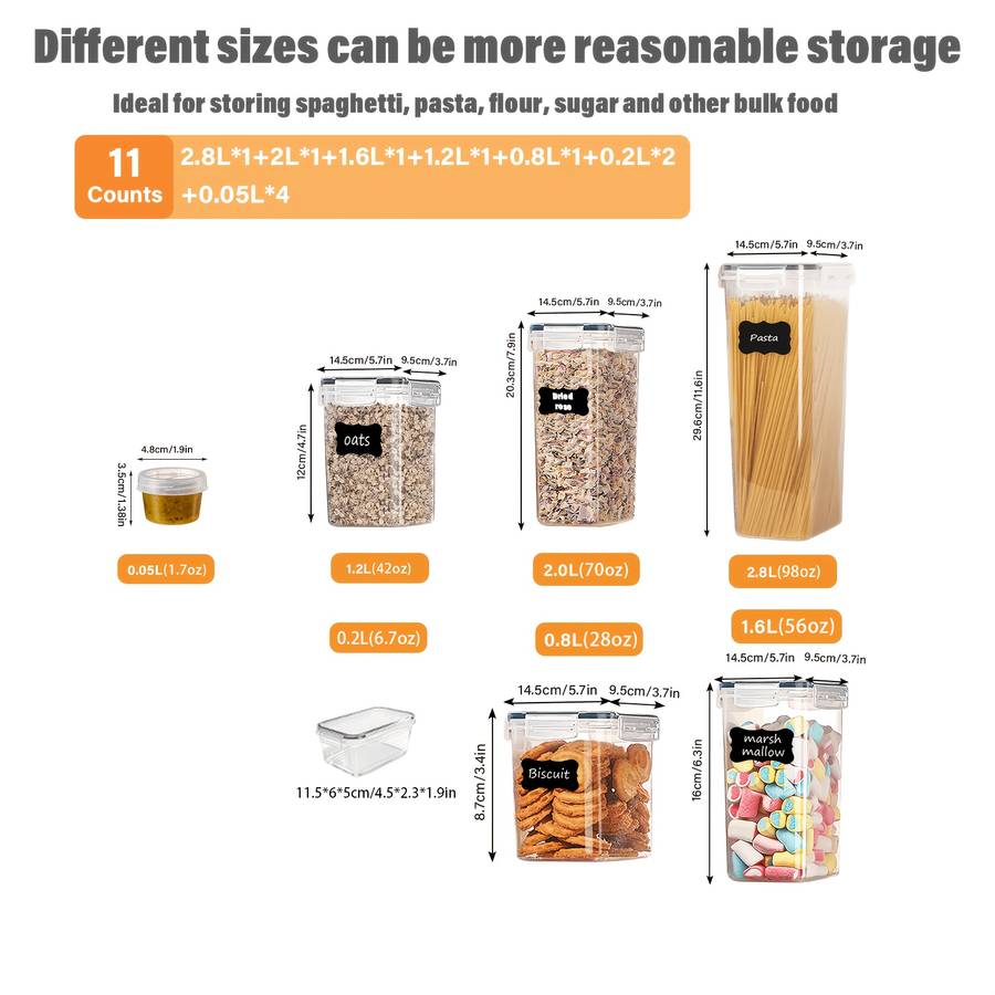 Sealed Jar Model 22Pcs11 Containers  11 Lids