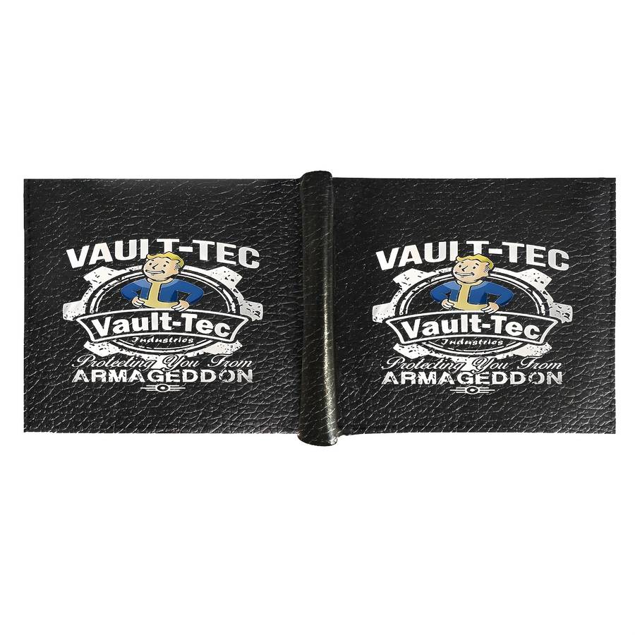Vault-Tec Men'S Black Faux Leather Walletcasual Style Crocodile Pattern Multi-Function