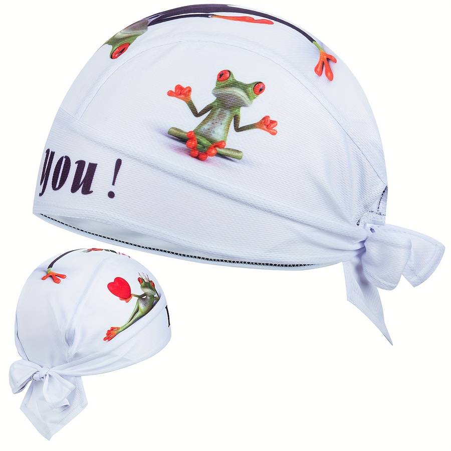 1pc ZM Frog-Themed Beanie Breathable Quick-Dry Polyester Spandex Mesh Cap with UV Protection f