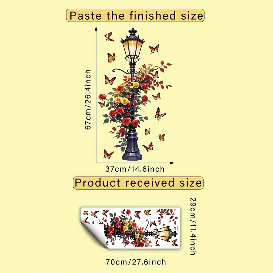 Stylish 1Pc Vintage Victorian Floral Wall Stickers With Self For Kitchen