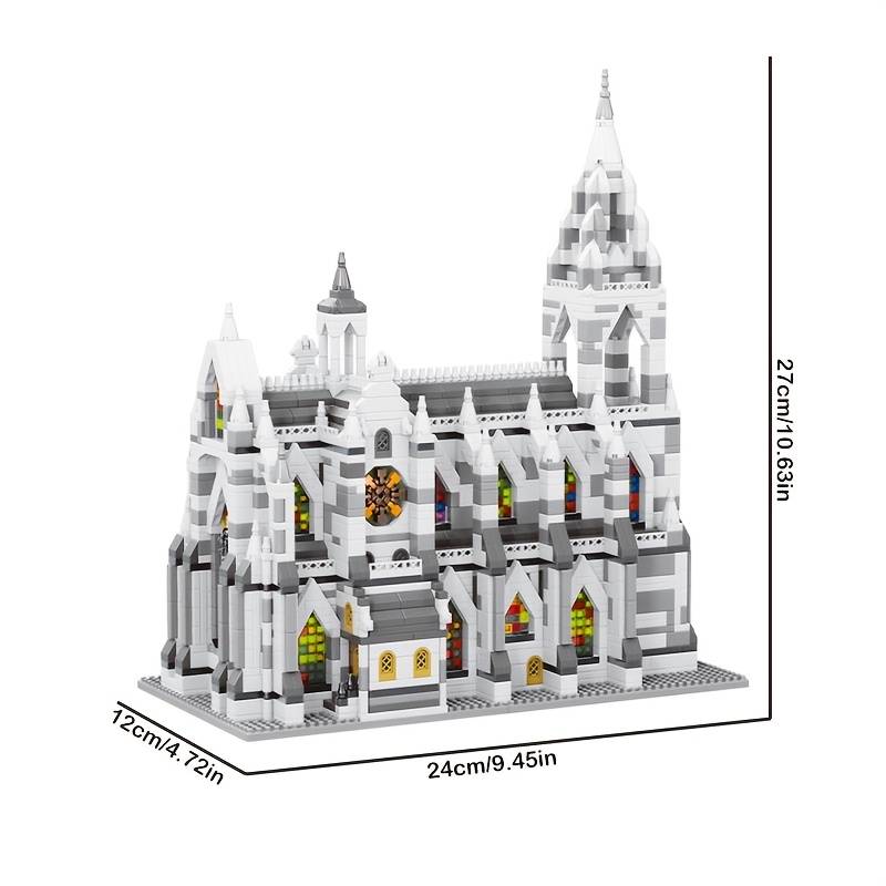 Building Toy Architectural Model Toy Set Material Abs Quantity 2908Pcs Paris Church