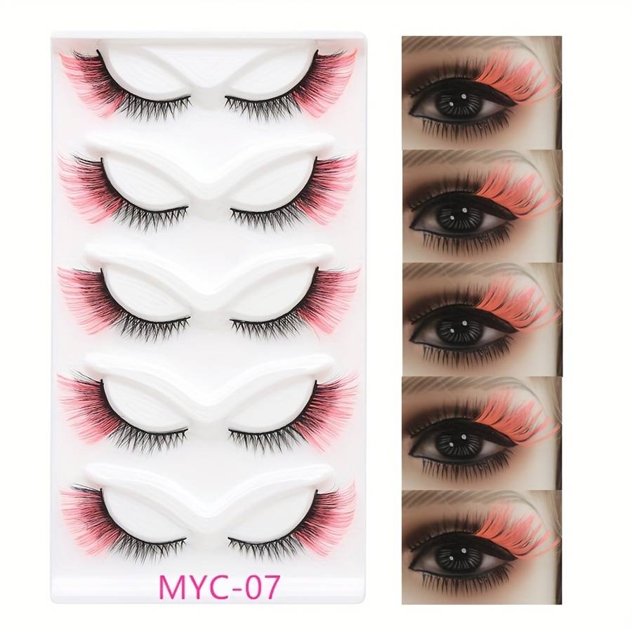 5 Pairs Natural Individual Lashes Color Gradient
