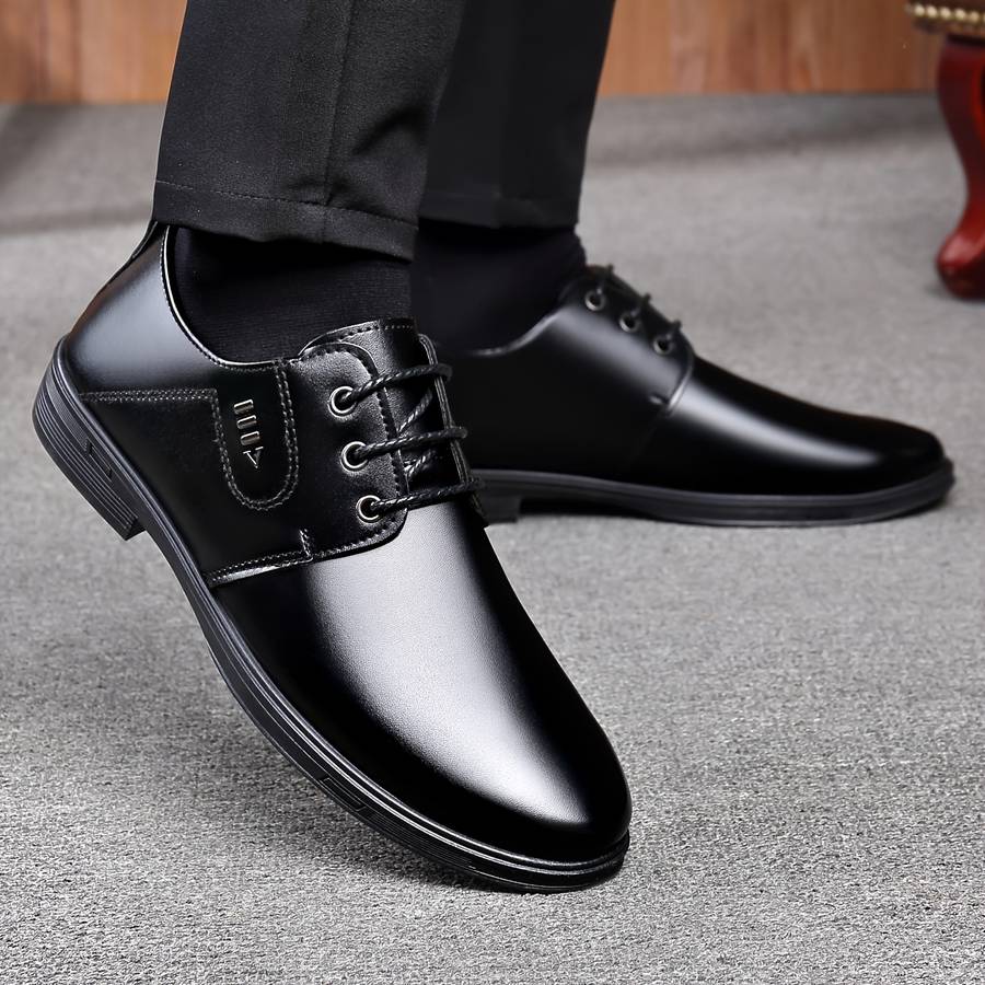 Mens Leather Shoes Color Black Sizeuk 5.5